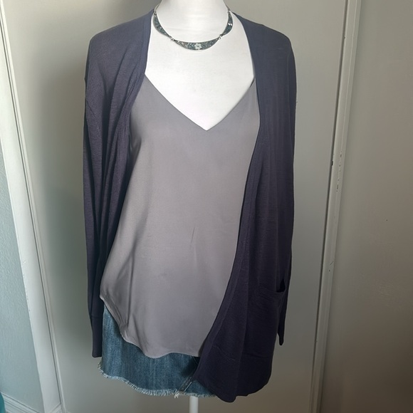 New Madewell Open Front Pocketed Lightweight Slub Cardigan - Picture 13 of 15